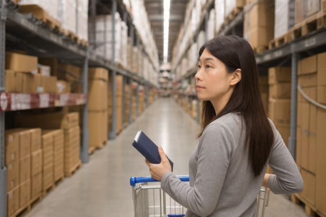 台車を使ってらラクラク♪棚から商品を取り集めるダケ！