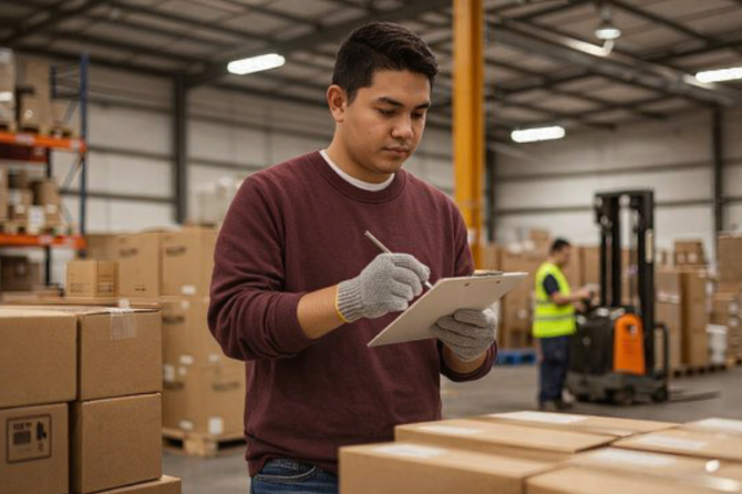 仕分けした商品は数量や外装のチェックなどの検品をします。