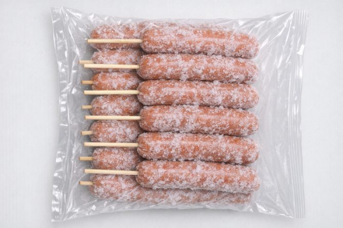 コンビニに出荷されるフランクフルトやアイスなどの冷凍食品を扱います。他、ロックアイス、冷凍パスタなど。