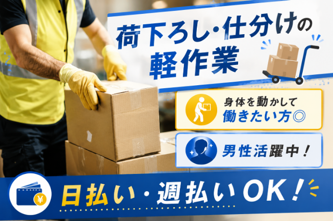 商品はケース単位なので多少の重さがあります。力仕事が得意な方歓迎！