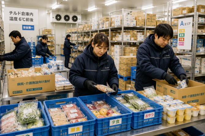 介護食・病院食用の食材の仕分け作業です。未経験でもすぐに覚えられるお仕事です！