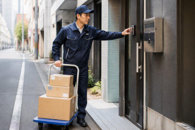 オフィスへの配達もあります。時々集荷もします。